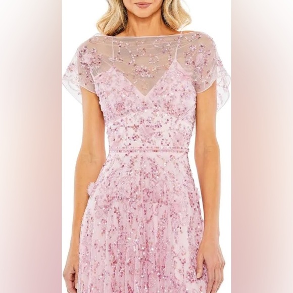 Mac Duggal 93685 NWT Pink Long Sequins Formal Dress - Picture 4 of 10